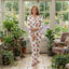 Women’s Floral Printed Pyjama Set – Long Sleeve Button Front Lounge Set