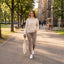 Ribbed Knit Leggings – Beige