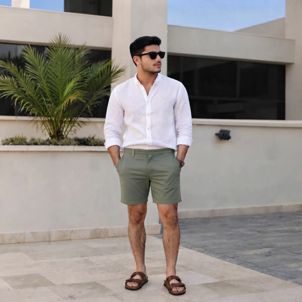 Men's Olive Chino Shorts