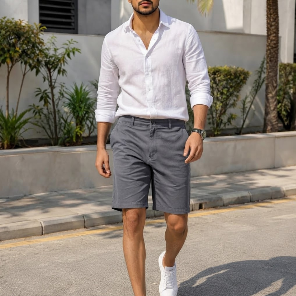 Men's Grey Chino Shorts