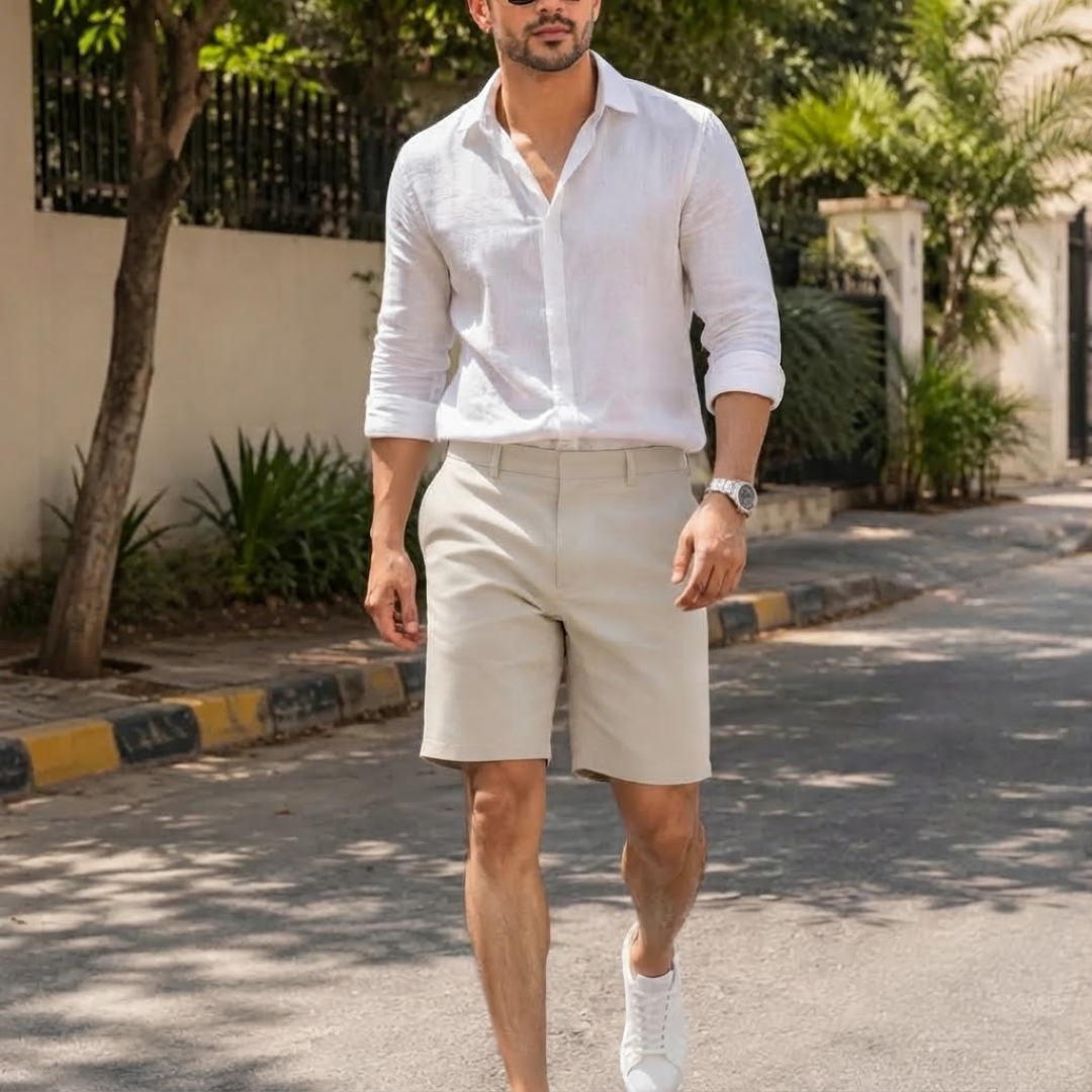 Men's Beige Chino Shorts Secondary image
