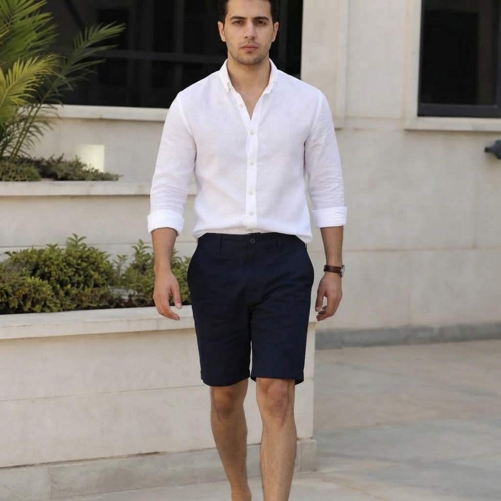 Men's Navy Chino Shorts