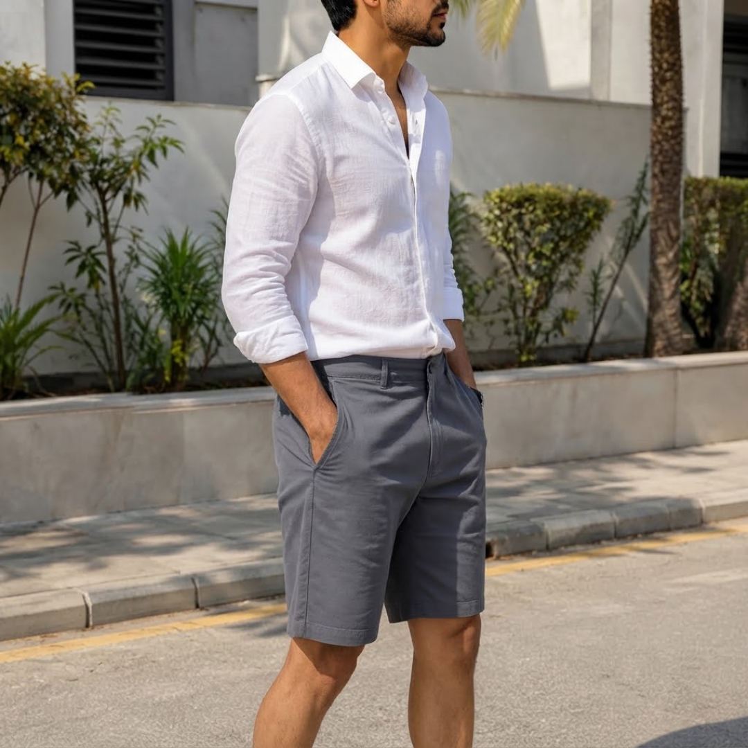 Men's Grey Chino Shorts