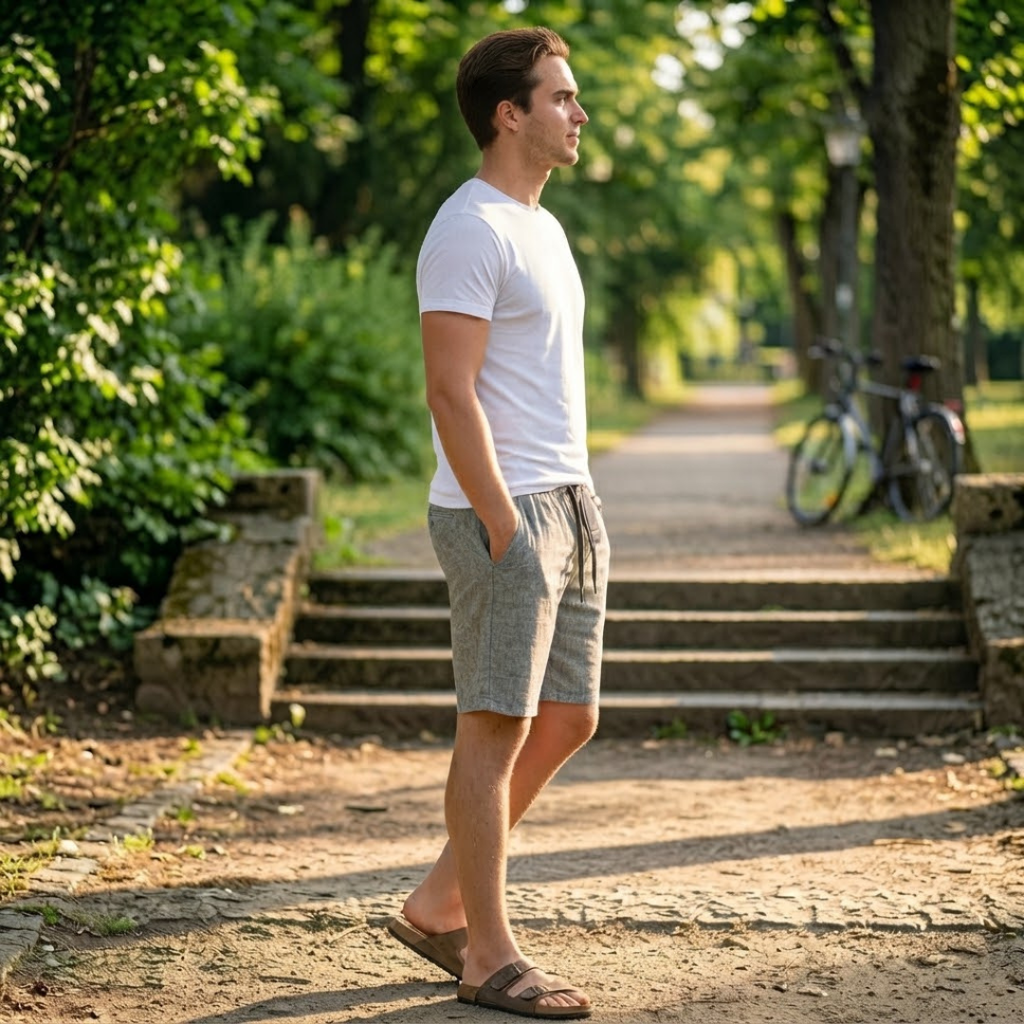 Men's Grey Drawstring Shorts