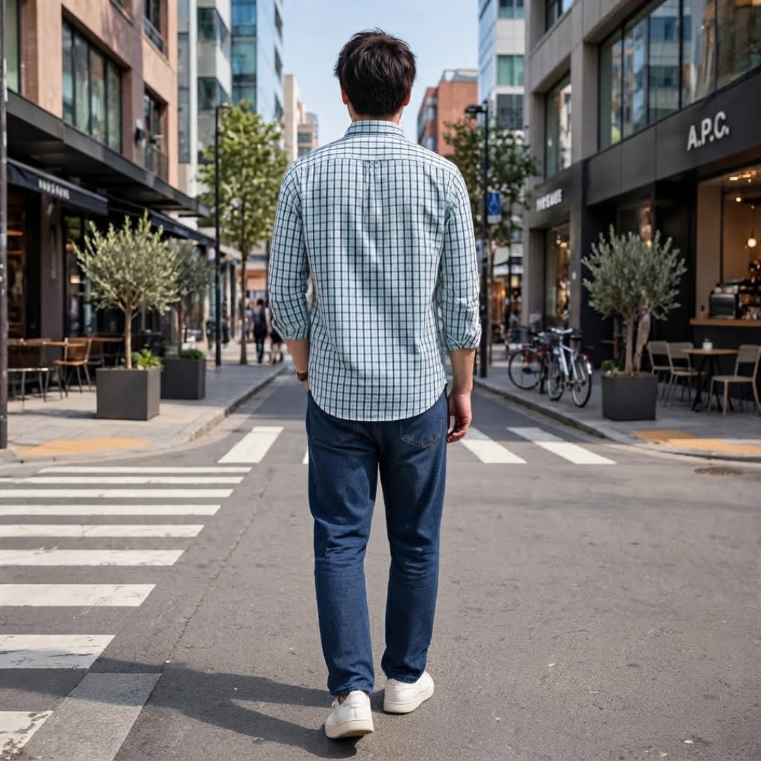 Men's Plaid Long-Sleeve Button-Down Shirt Secondary image