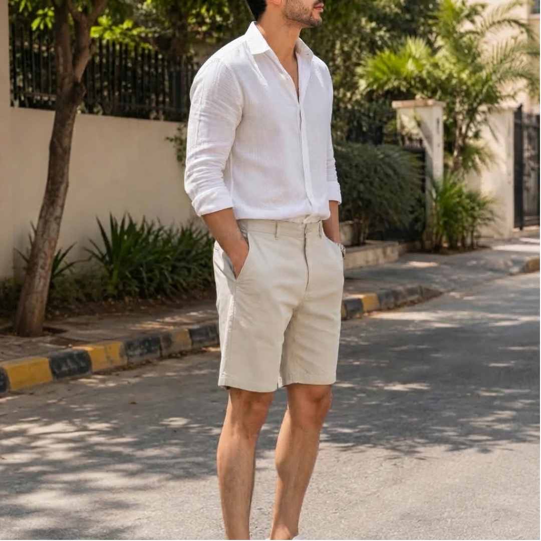 Men's Beige Chino Shorts