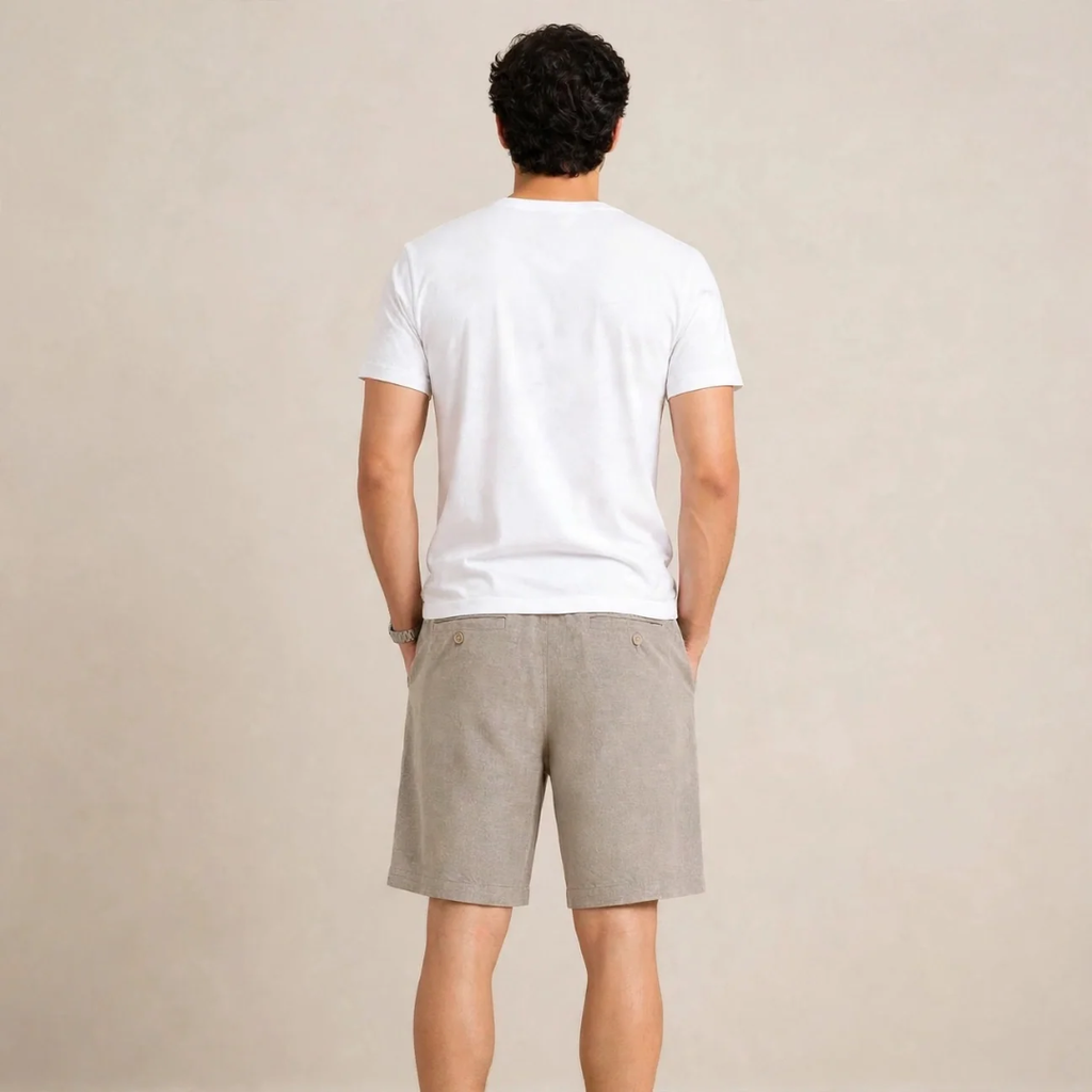 Men's Beige / light taupe Casual Linen Shorts