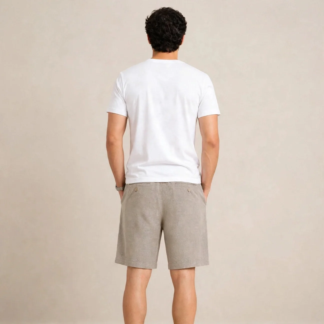 Men's Beige / light taupe Casual Linen Shorts