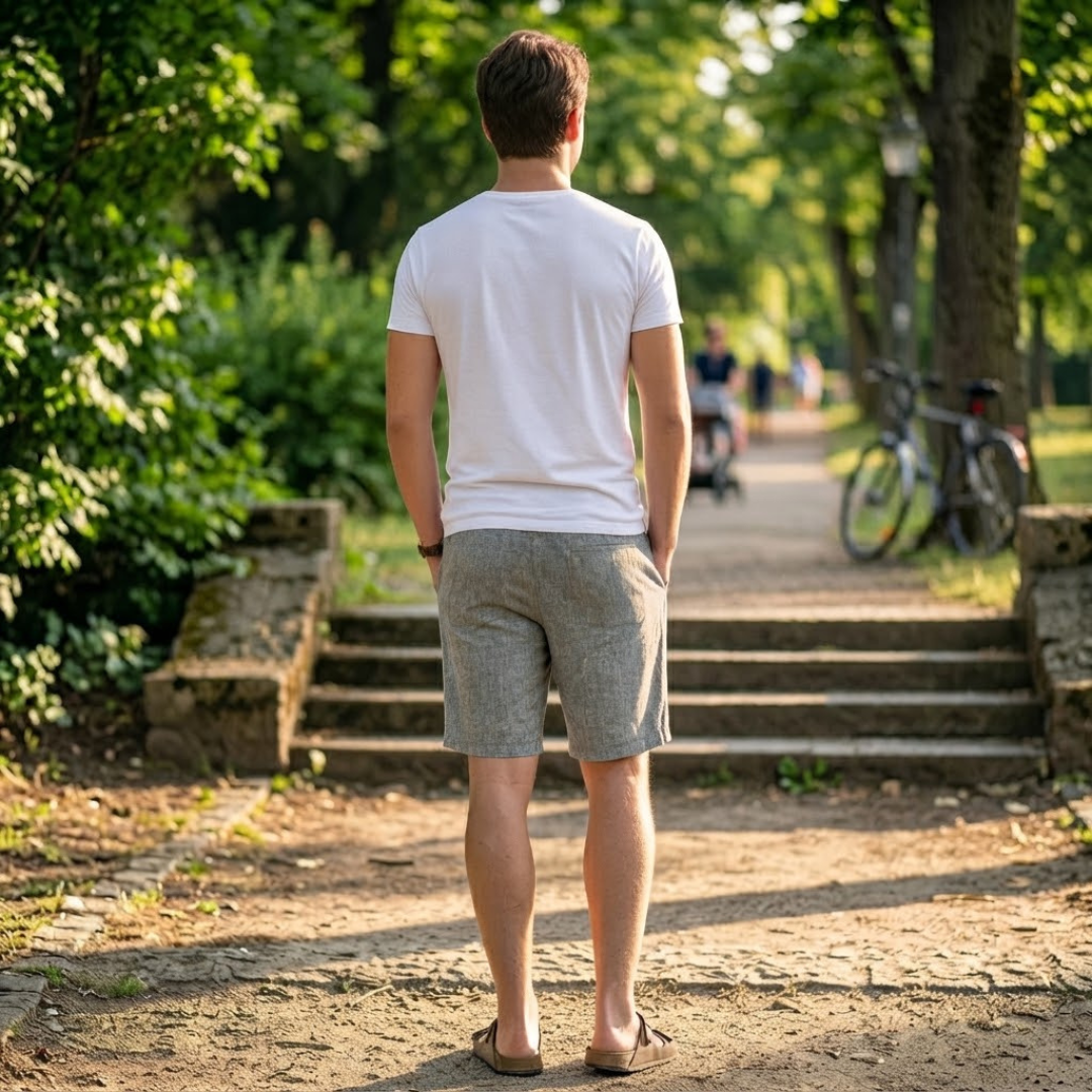 Men's Grey Drawstring Shorts