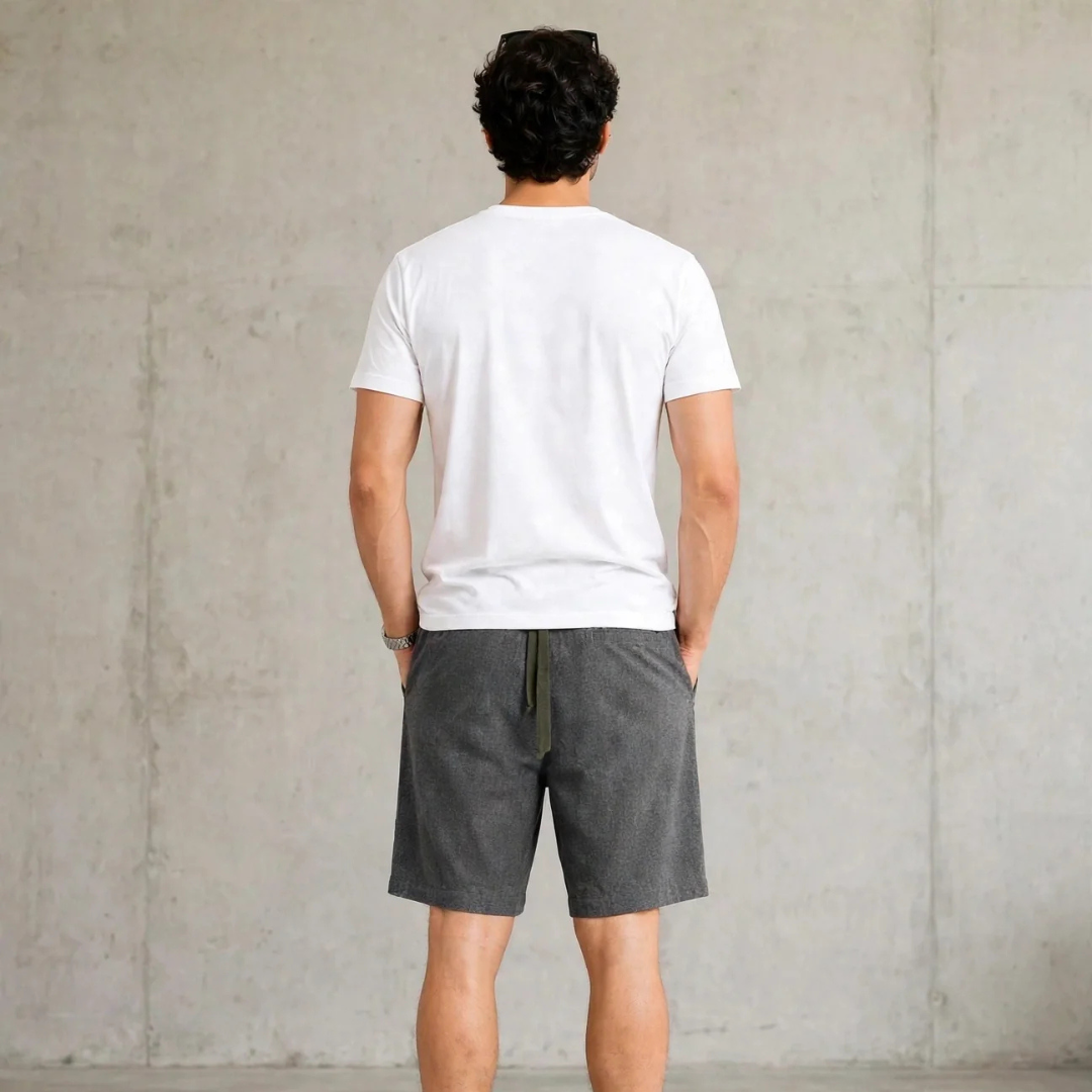 Men's charcoal gray Casual Linen Shorts