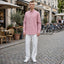 Men's Pink Long-Sleeve Button-Down Shirt