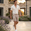 Men's Blue Linen-Style Short