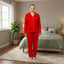 Women’s Red Heart Print Pyjama Set – Long Sleeve Lounge & Sleepwear
