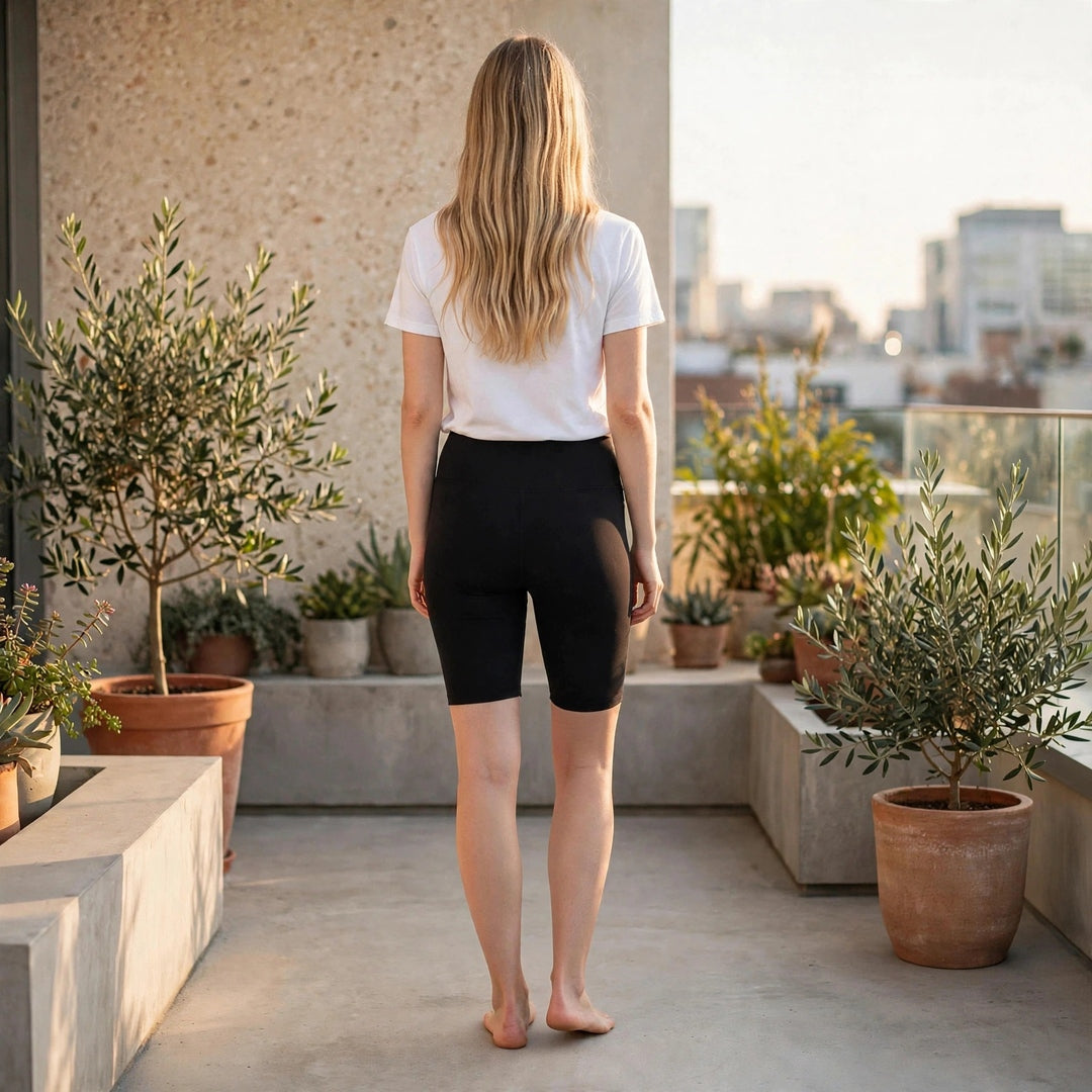 High-Waisted Cycling Shorts – Black